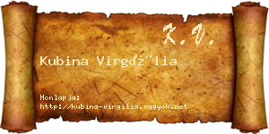 Kubina Virgília névjegykártya